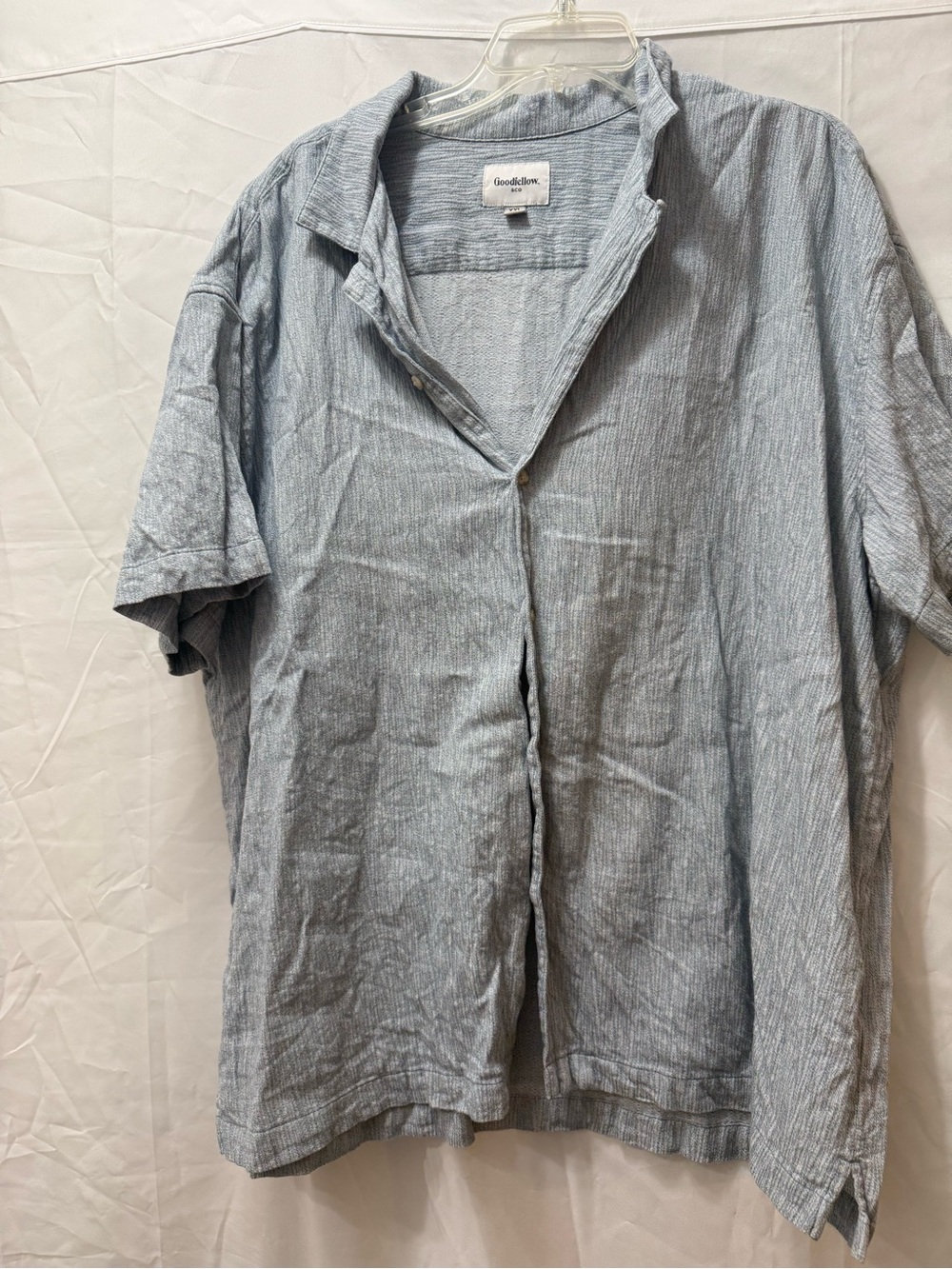Goodfellow & Co Light Blue Short-Sleeve Button-Front Casual Shirt